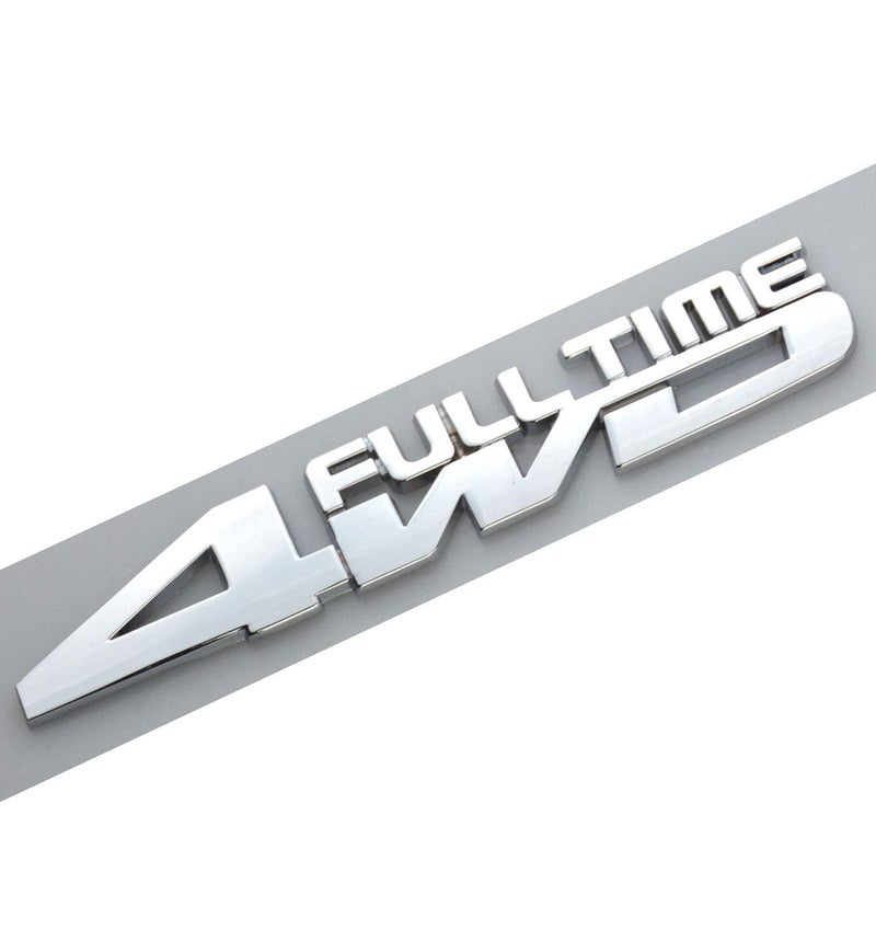 EmbRoom 4WD Full TIME, 3D Metal 4 Wheel Drive Logo Side Fender Rear Trunk Emblem Badge Decals Sticker for All 4 Wheel Drive Car Models (Chrome) - Image 1